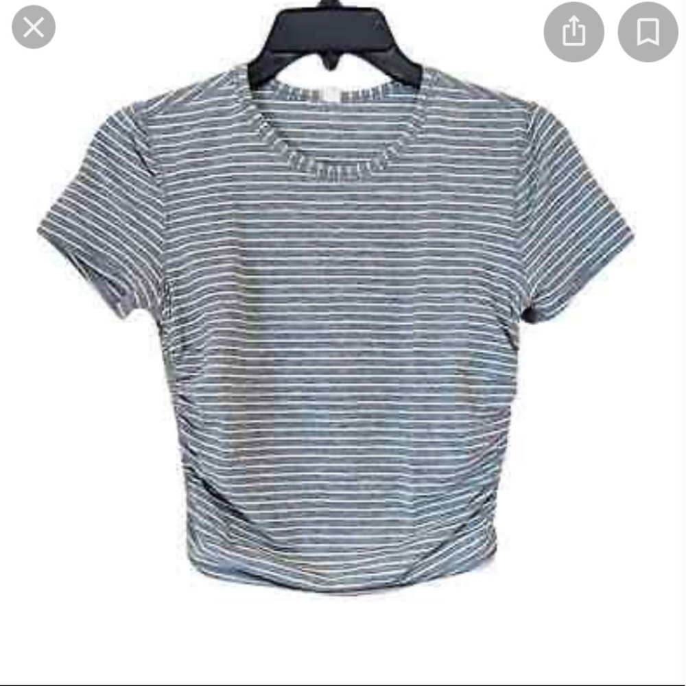 Lululemon grey striped crop top